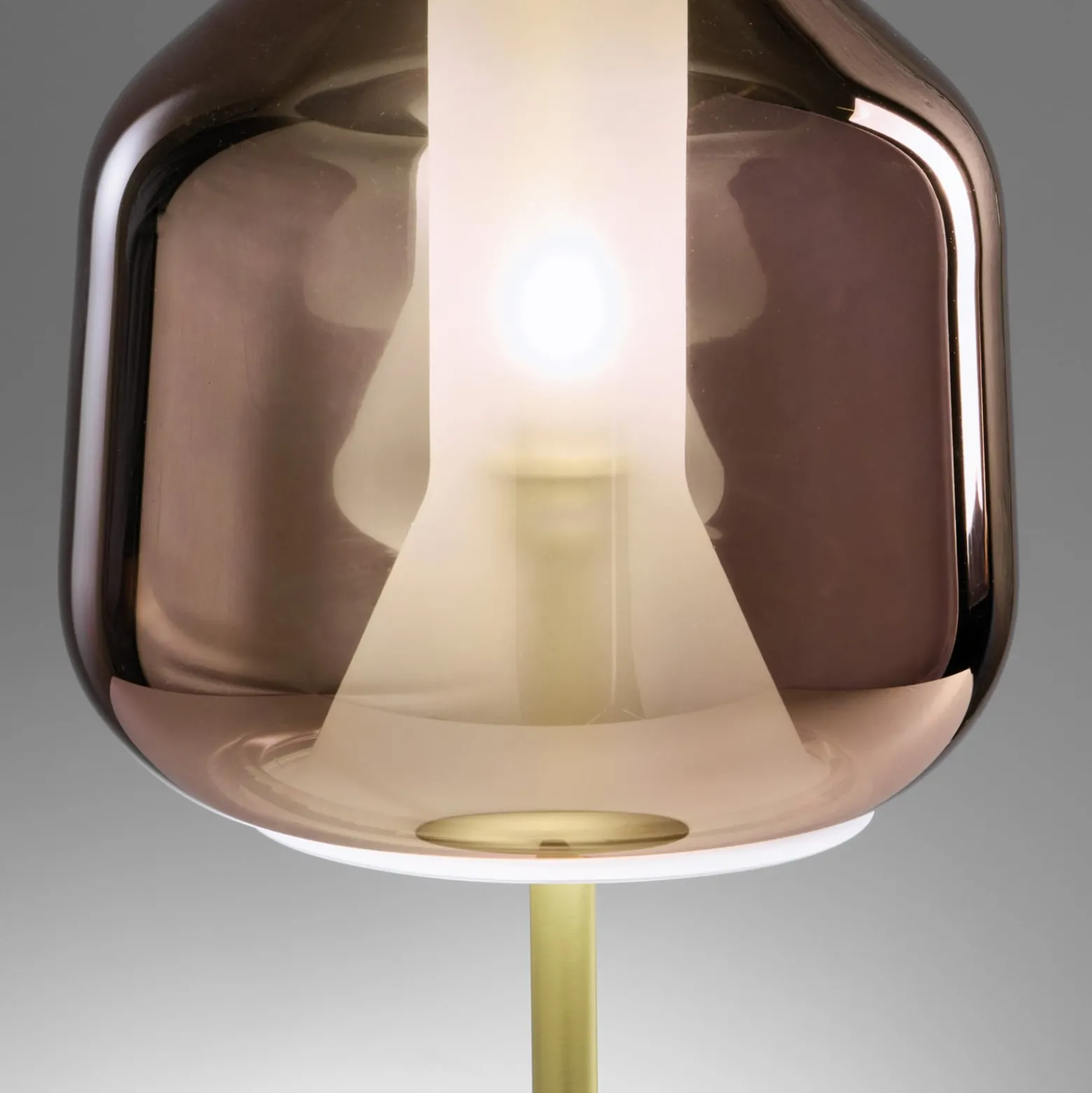 Tischlampe X-Ray, kupferfarben/goldfarben, Höhe 32,5 cm Glas