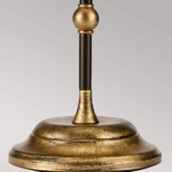 Tischleuchte Amarilli, bronze, Textilschirm weiß