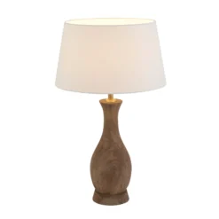 Tischleuchte ANTELAO, natur/écru, Höhe 45 cm, Mangoholz, E27