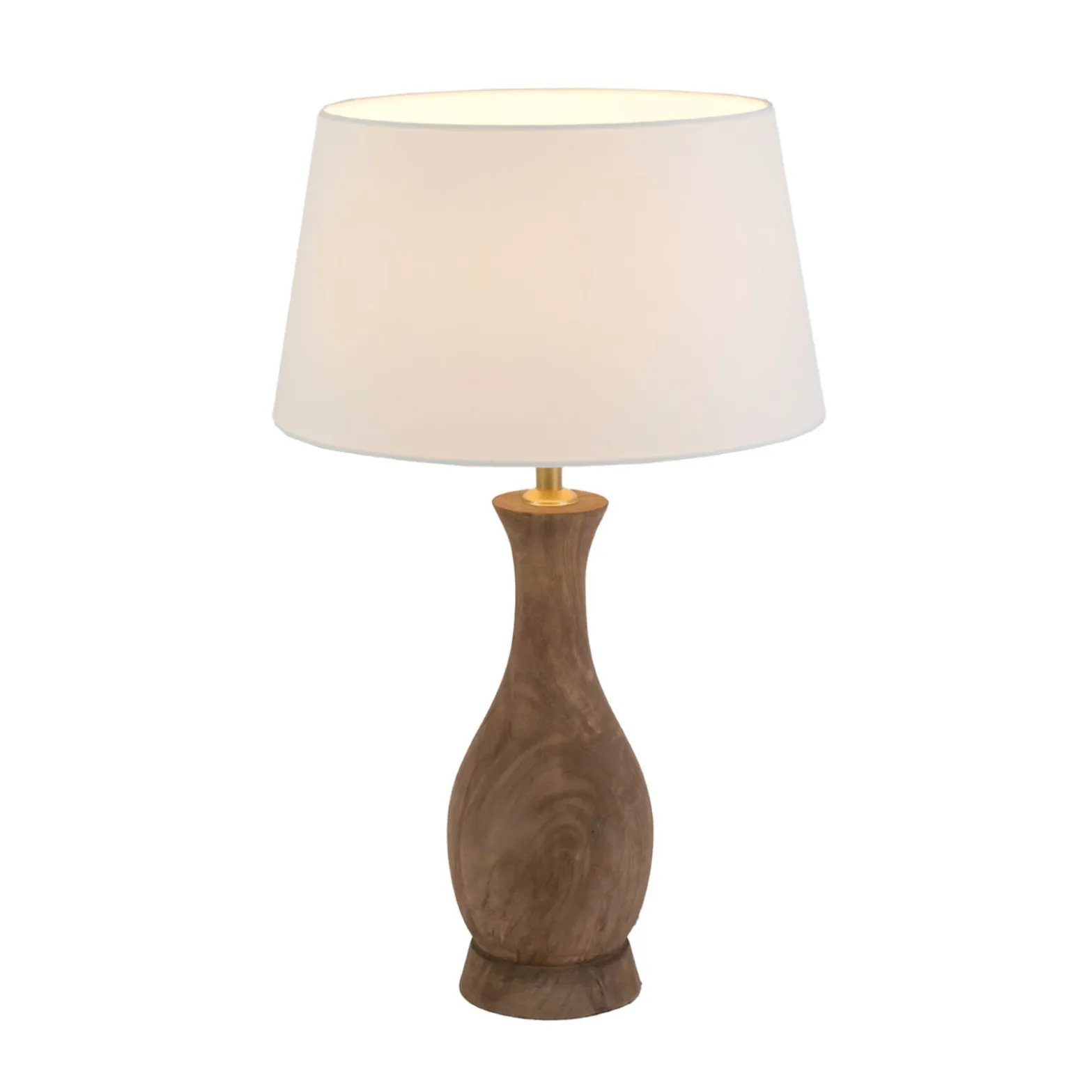 Tischleuchte ANTELAO, natur/écru, Höhe 45 cm, Mangoholz, E27