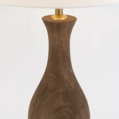 Tischleuchte ANTELAO, natur/écru, Höhe 45 cm, Mangoholz, E27