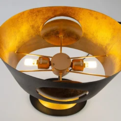 Tischleuchte AURORA OVAL, schwarz, Höhe 47 cm, Metall, 2x G9