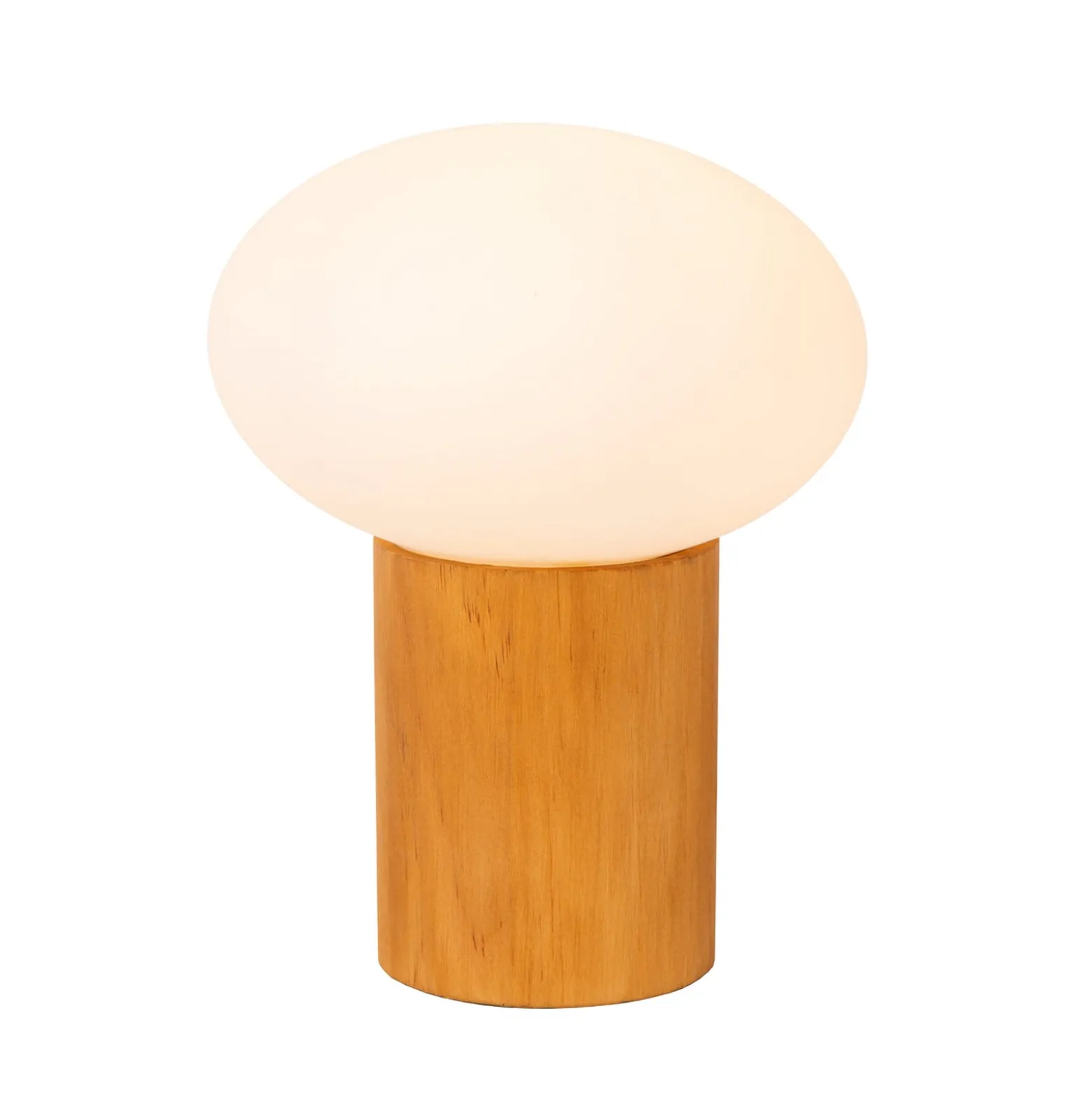 Tischleuchte Birtle, Höhe 23 cm, weiß/holz hell, Holz/Glas