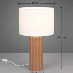 Tischleuchte Blair, mokka, Höhe 51 cm, E27, Keramik