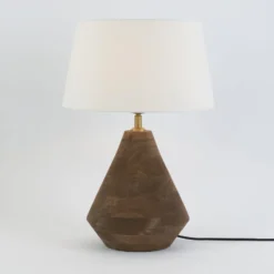 Tischleuchte CAPANNE, natur/écru, Höhe 37 cm, Mangoholz, E27