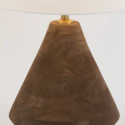 Tischleuchte CAPANNE, natur/écru, Höhe 37 cm, Mangoholz, E27