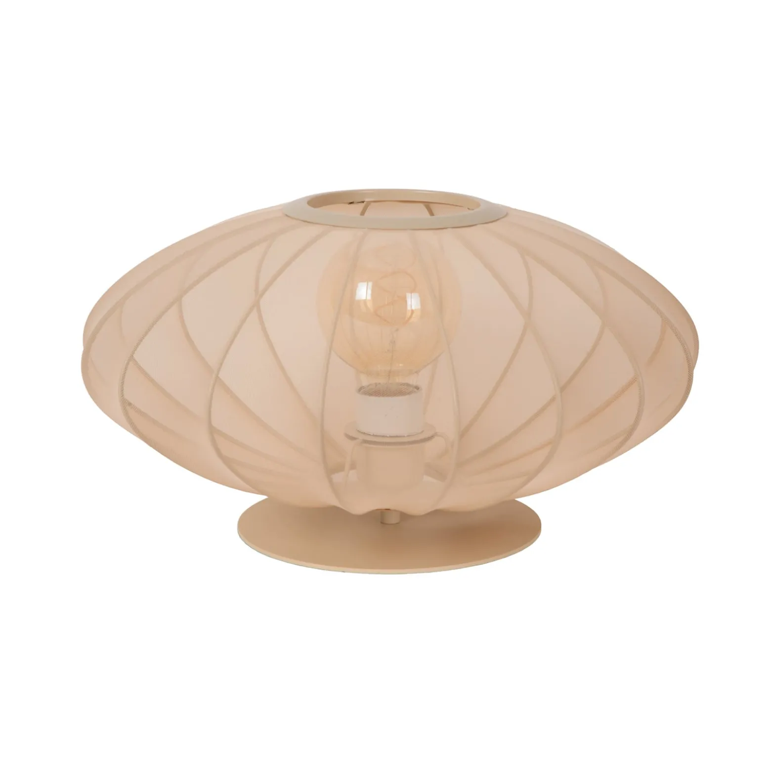 Tischleuchte Corina, creme, Ø 40 cm, E27, Kunststoff