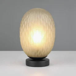Tischleuchte Facette, grün, Höhe 29 cm, Glas, E27