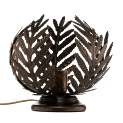 Tischleuchte Felce als Farn in Bronze, Höhe 24 cm