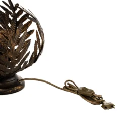 Tischleuchte Felce als Farn in Bronze, Höhe 24 cm