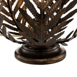 Tischleuchte Felce als Farn in Bronze, Höhe 24 cm