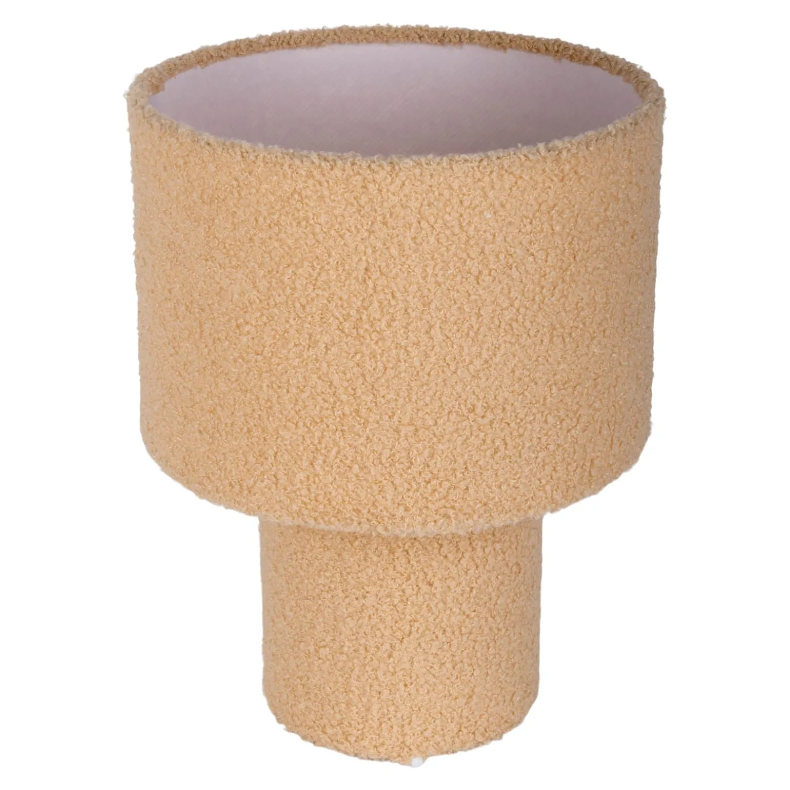Tischleuchte Fluffy, beige Höhe 31 cm Textil E27 zylindrisch