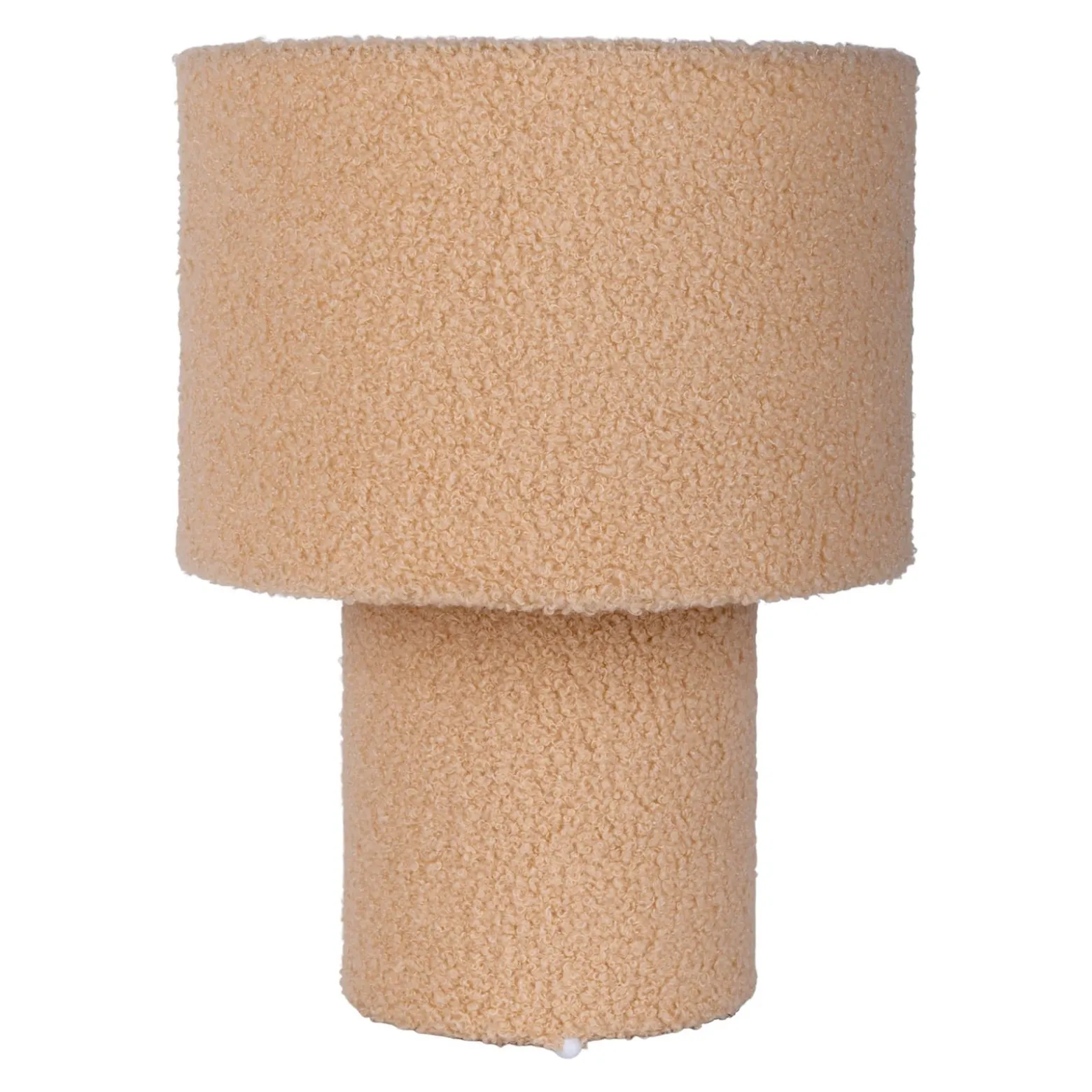 Tischleuchte Fluffy, beige Höhe 31 cm Textil E27 zylindrisch