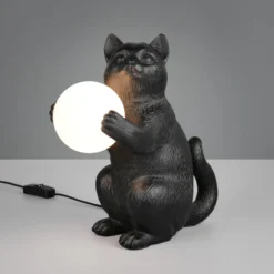 Tischleuchte Gatio, schwarz, Höhe 30 cm, Kunstharz, G9