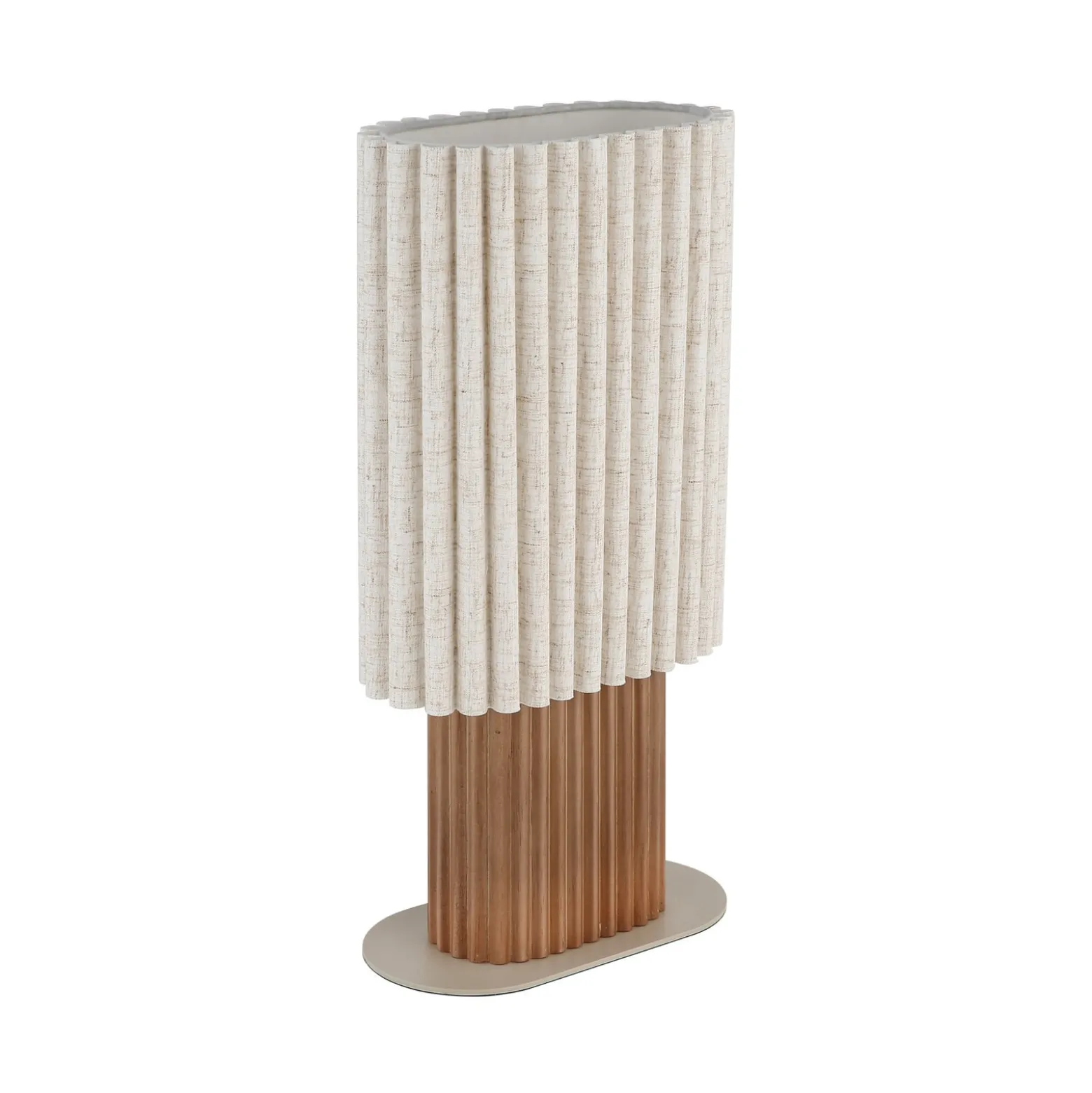 Tischleuchte Jannie, natur/braun/sand, Leinen, 45 cm, E27
