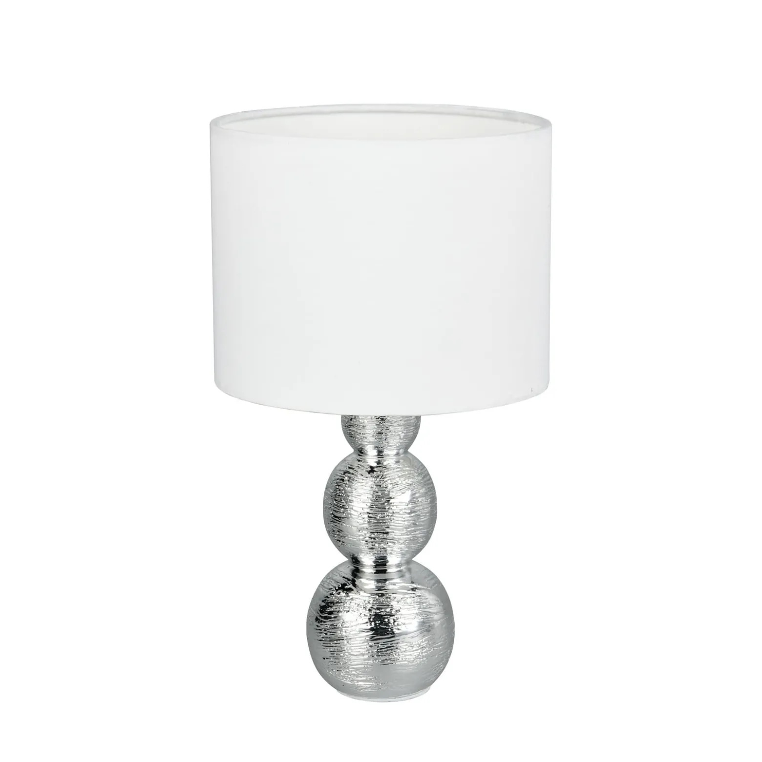 Tischleuchte Lova, weiß/silber, Höhe 29 cm, Glas/Keramik E27