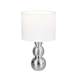 Tischleuchte Lova, weiß/silber, Höhe 29 cm, Glas/Keramik E27