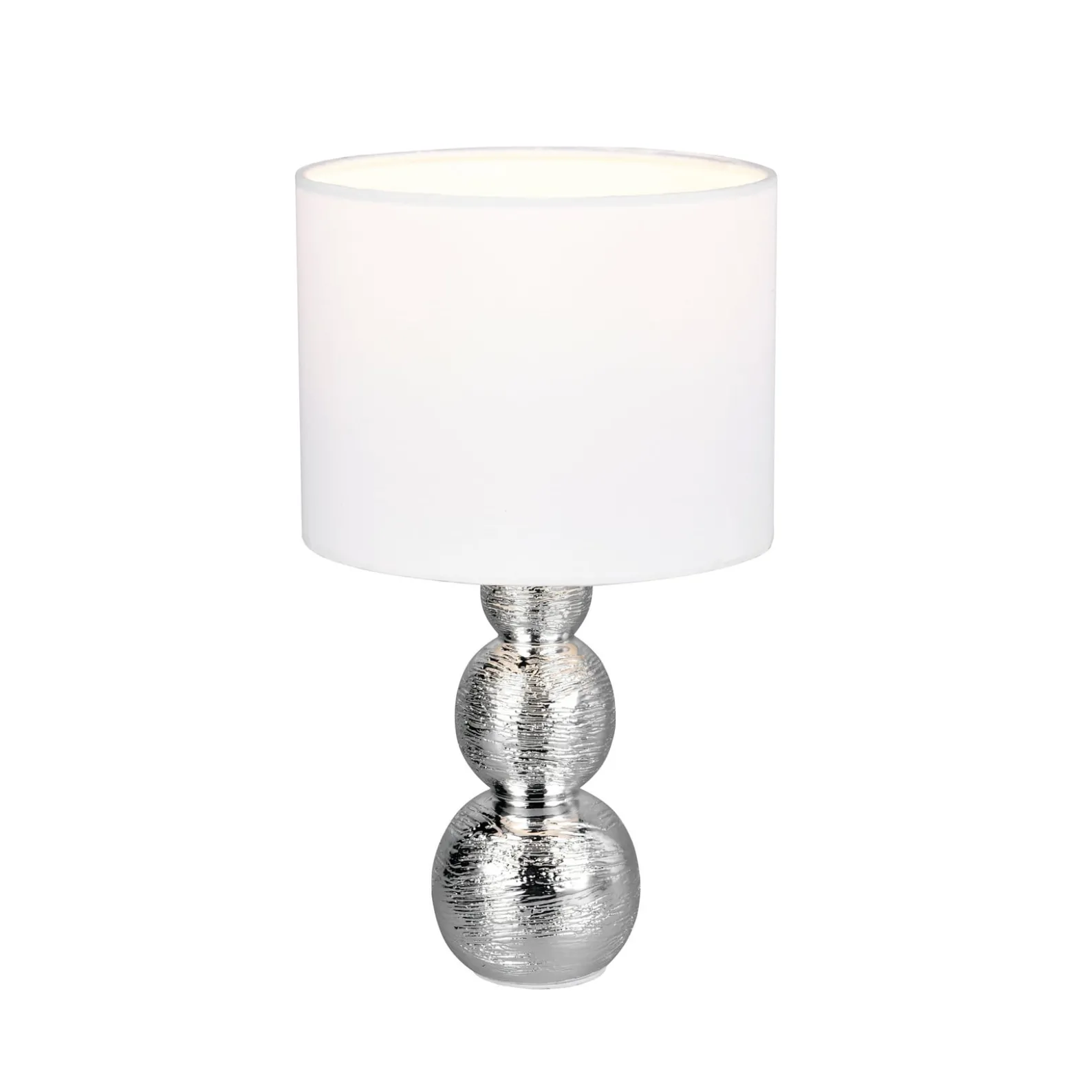 Tischleuchte Lova, weiß/silber, Höhe 29 cm, Glas/Keramik E27