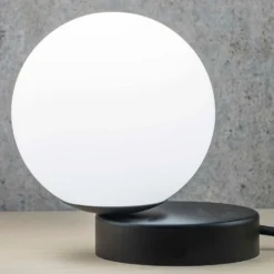 Tischleuchte Lumi rund schwarz