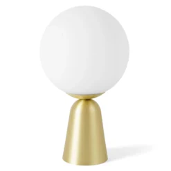 Tischleuchte Lunar mit goldenem Fuß, Ø 20 cm