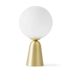 Tischleuchte Lunar mit goldenem Fuß, Ø 12 cm