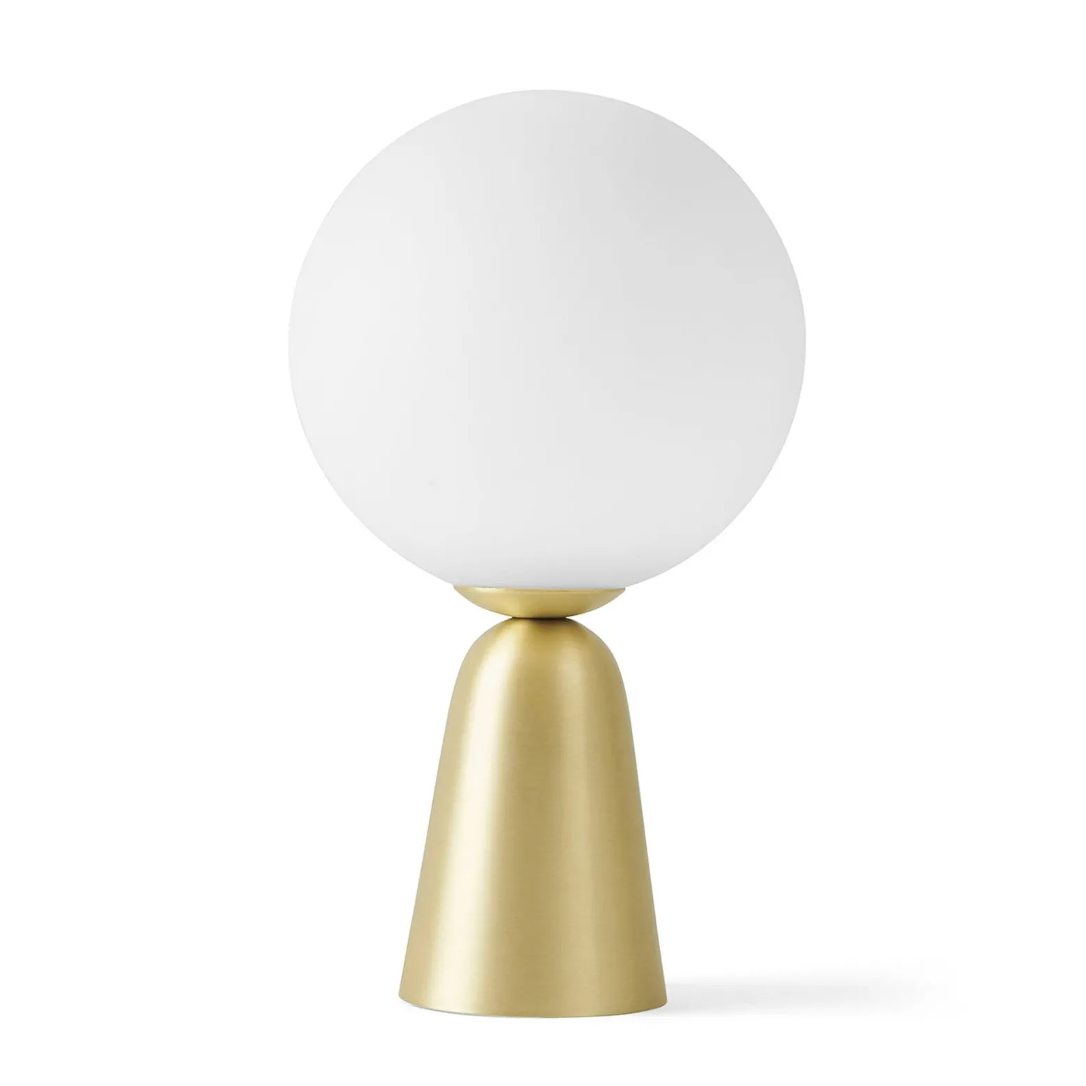 Tischleuchte Lunar mit goldenem Fuß, Ø 12 cm