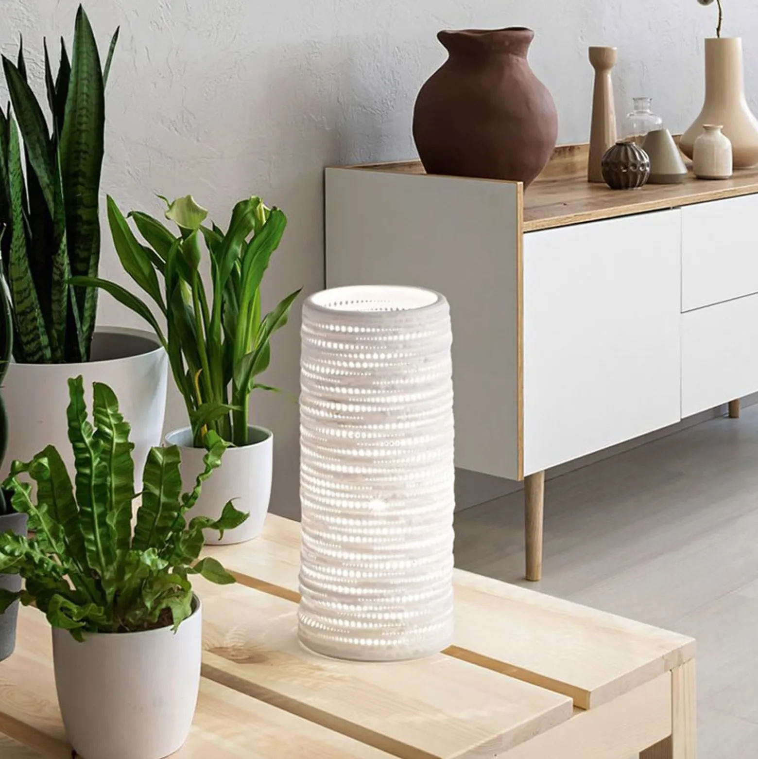Tischleuchte Marbella aus Keramik, Höhe 25 cm