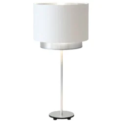 Tischleuchte Mattia, Perla silk weiß/silber