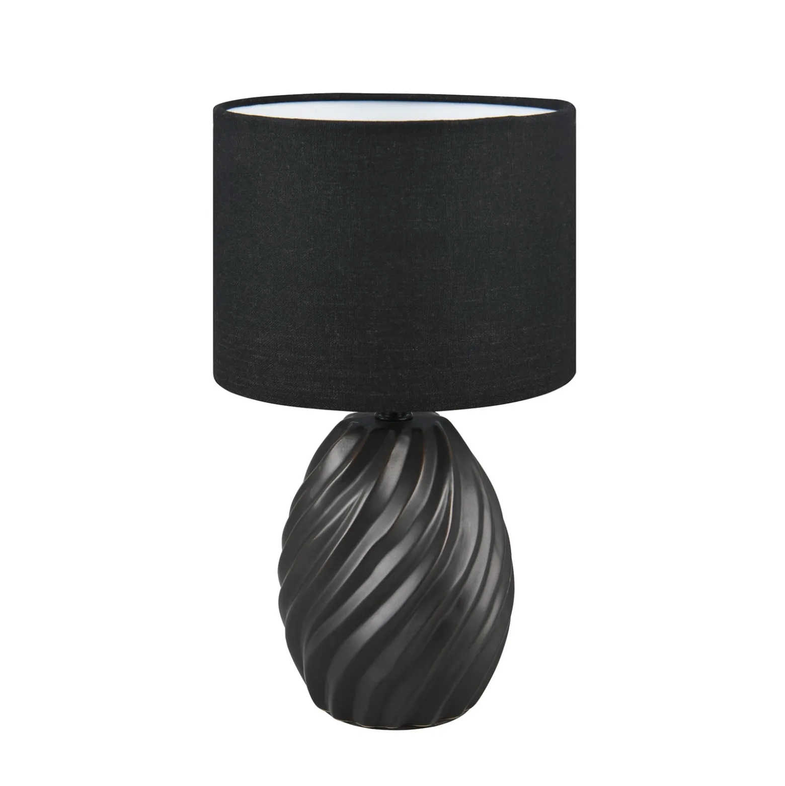 Tischleuchte Melva, schwarz matt, Ø 18 cm, Keramik, E14
