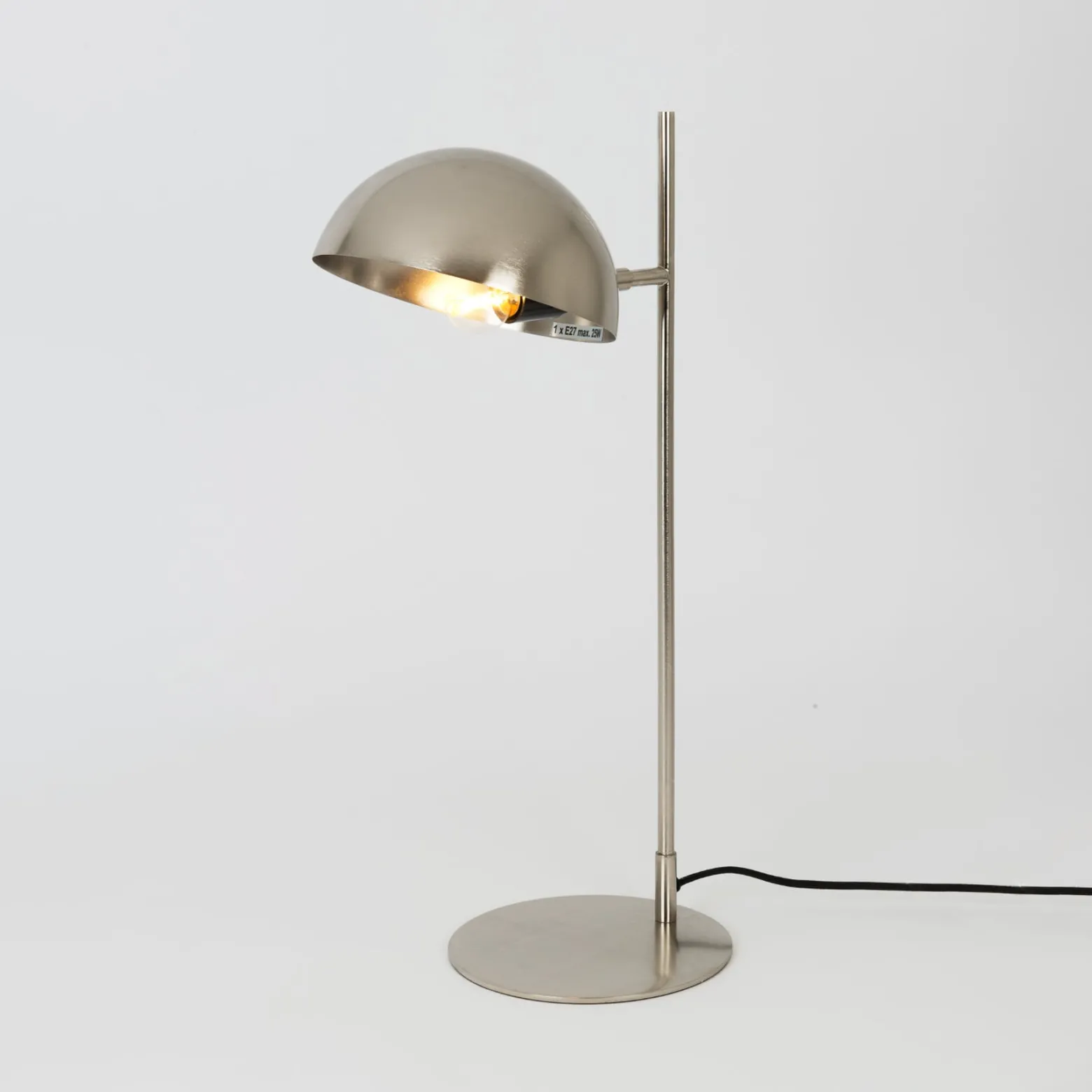 Tischleuchte Miro, silberfarben, Höhe 58 cm, Eisen/Messing