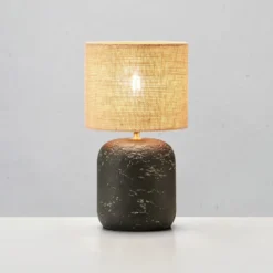 Tischleuchte Montagna, Beton, Jute, Höhe 45 cm