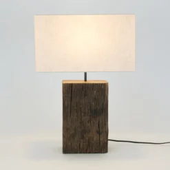 Tischleuchte Montecristo, holzfarben/beige, Höhe 59 cm, Holz