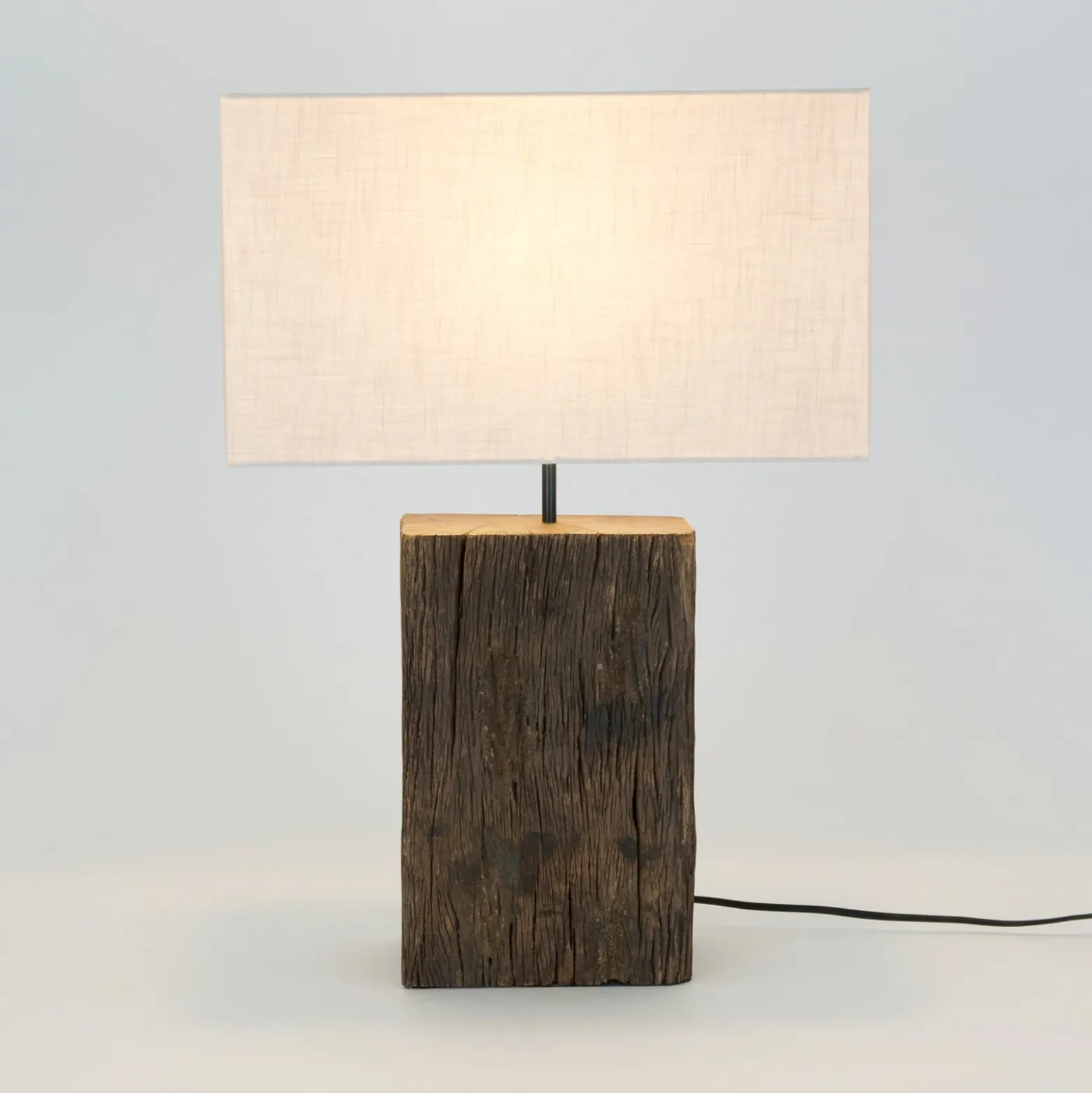 Tischleuchte Montecristo, holzfarben/beige, Höhe 59 cm, Holz