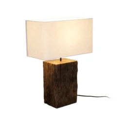 Tischleuchte Montecristo, holzfarben/beige, Höhe 59 cm, Holz
