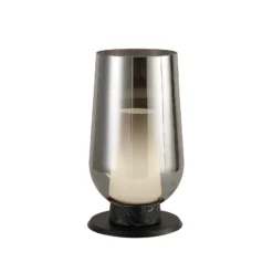 Tischleuchte Nora, schwarz-chrom, Höhe 33 cm, Glas, Metall