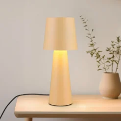 Tischleuchte Nubian, beige, Höhe 40 cm, Metall, E27