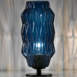 Tischleuchte Origami, blau