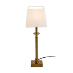 Tischleuchte PALMARIA, gold/weiß, Höhe 52 cm, Metall, E14