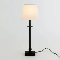 Tischleuchte PALMARIA, schwarz/weiß, Höhe 52 cm, Metall, E14
