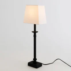 Tischleuchte PALMARIA, schwarz/weiß, Höhe 52 cm, Metall, E14