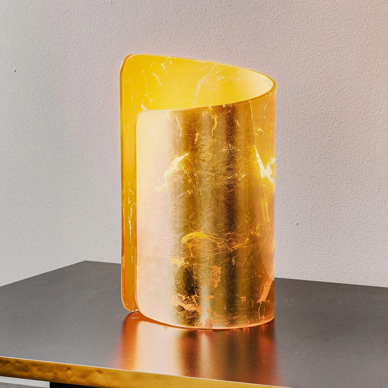 Tischleuchte Papiro, gold