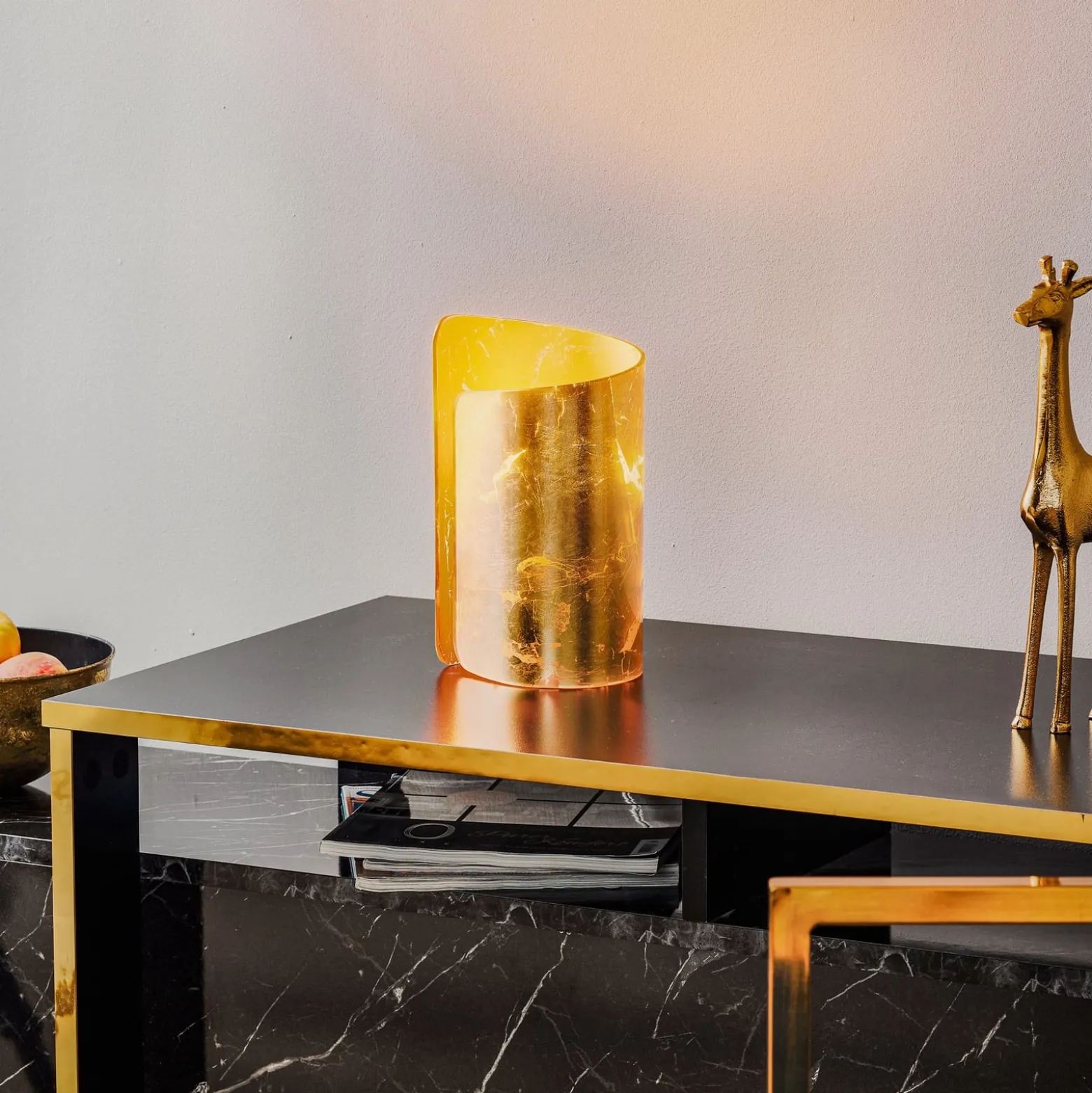 Tischleuchte Papiro, gold