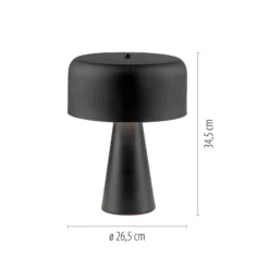 Tischleuchte PENTO, schwarz, Höhe 35 cm, Metall, E27