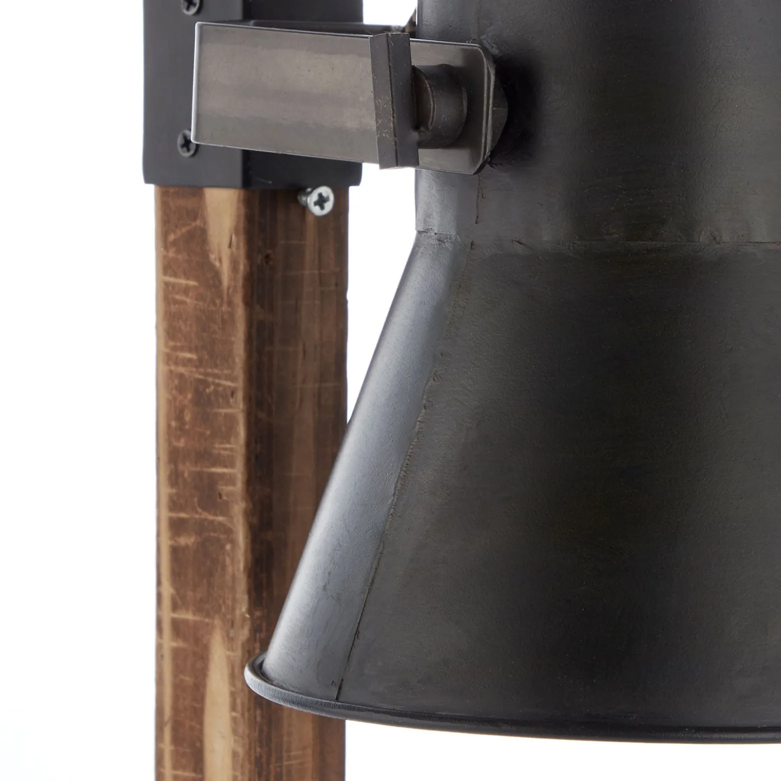 Tischleuchte Plow, schwarz/holz dunkel