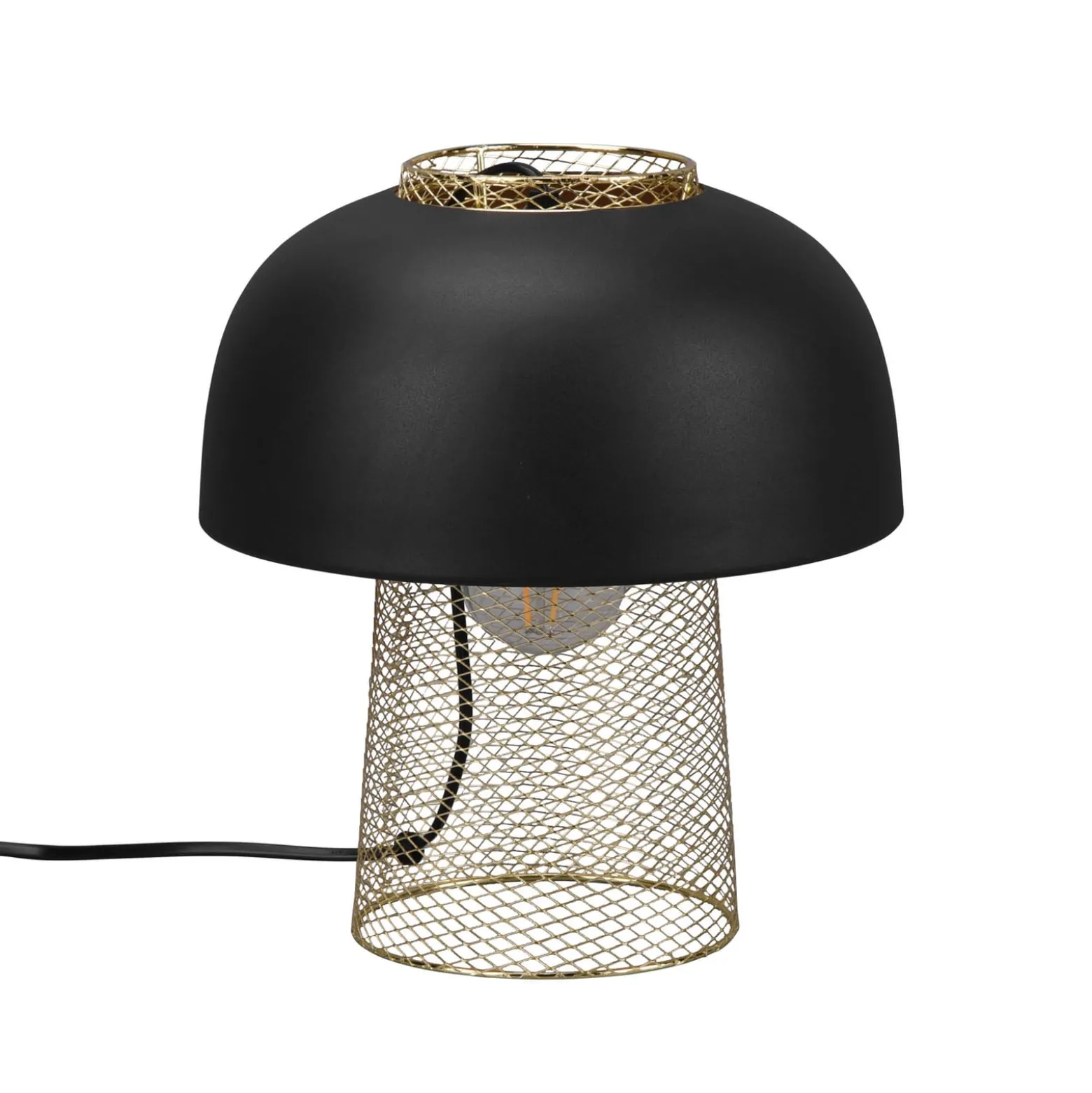 Tischleuchte Punch, schwarz/gold, Ø 25 cm