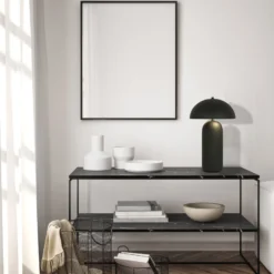 Tischleuchte 23006, schwarz, Keramik, Höhe 48 cm, E27
