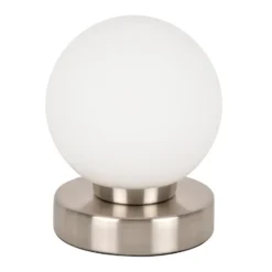Tischleuchte Seventy, aluminiumfarben Höhe 15 cm Metall/Glas