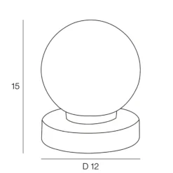 Tischleuchte Seventy, weiß matt, Höhe 15 cm, Metall/Glas