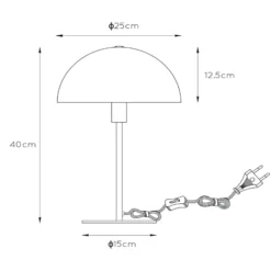 Tischleuchte Siemon aus Stahl, Ø 25 cm, blau