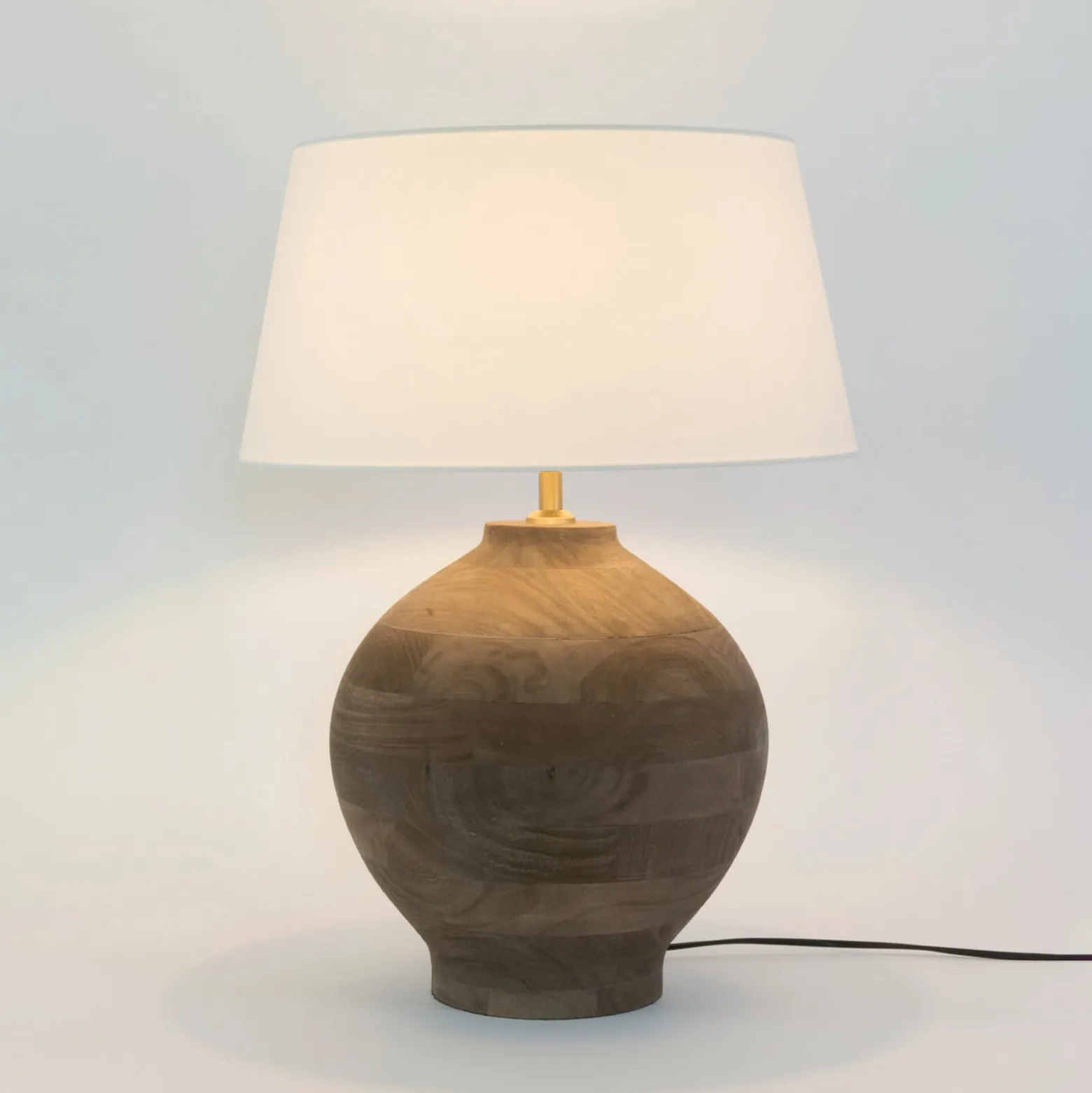 Tischleuchte SORATTE, natur/écru, Höhe 48 cm, Mangoholz, E27